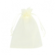 Bolso de organza 10x13cm amarillo claro