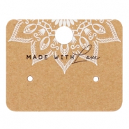Tarjetas de joyería "made with love" mándala marrón