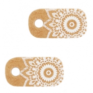 Tarjetas de joyería 'made with love" mándala marrón