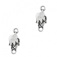 Colgantes/entrepiezas metálicas TQ plumero plata vieja (sin níquel)