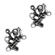 Colgante/entrepieza met&aacute;lico TQ &aacute;ngel con engastes para Swarovski PP32 plata vieja (sin n&iacute;quel)