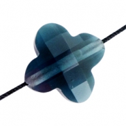 Abalorios faceteados Fashion trébol azul profundo montana