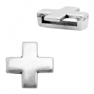 Fornituras met&aacute;licas TQ corredera ✚signo de m&aacute;s plata vieja (sin n&iacute;quel)