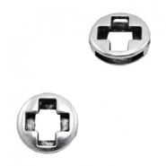 Fornituras met&aacute;licas TQ corredera redonda ✚signo de m&aacute;s plata vieja (sin n&iacute;quel)