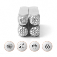 ImpressArt Set de sellos con textura serie 2 Plateado