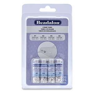 Pack de chafas tubo Beadalon (0.8mm, 1.3mm, 1.5mm, 1.8mm) Plateado