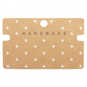 Tarjetas de joyer&iacute;a "Handmade" marr&oacute;n