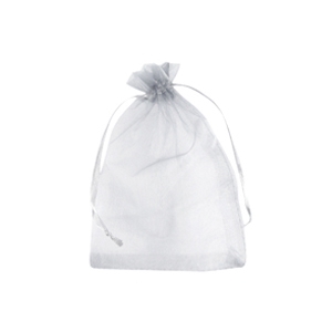 Bolso de organza 7x9cm gris plata