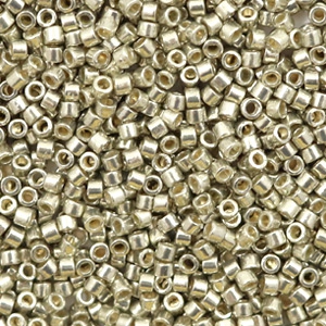 Abalorios Miyuki Delica's 11/0 Duracoat galvanized dark light pewter silver DB-1851