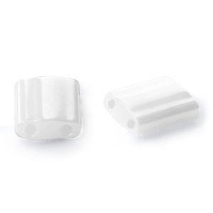 Abalorios Miyuki Tila 5x5mm Ceylon pearl white TL-420