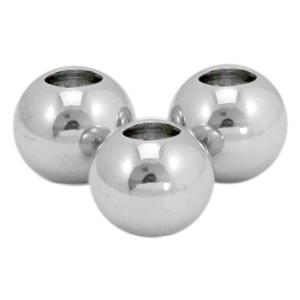 Abalorios de acero inox 5mm plateado (acero inox)