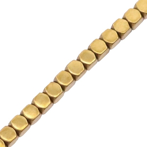 Abalorios Hematita cubo dorado