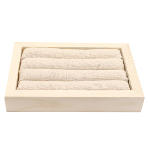 Expositor de joyer&iacute;a para anillos Natural-lino blancuzco