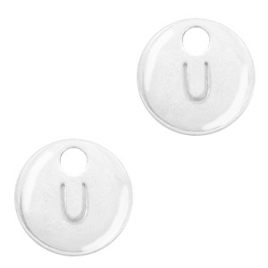 Colgantes met&aacute;licos Basic Quality letra U Plata vieja (sin n&iacute;quel)