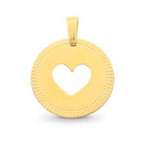 Colgantes Acero Inox 12mm heart Mix&Match Oro