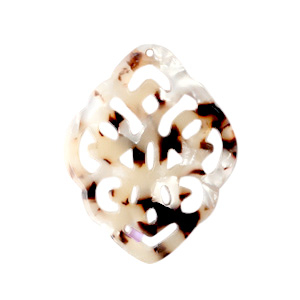 Colgantes de resina rombo barok Marr&oacute;n mixto beige