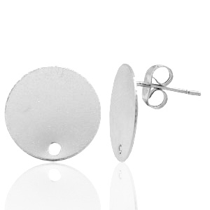 Fornituras met&aacute;licas TQ pendiente base 15mm con anilla Plata vieja