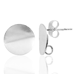 Fornituras met&aacute;licas TQ pendiente base 12mm con anilla Plata vieja