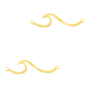 Colgantes Acero Inox entrepieza ola Dorado