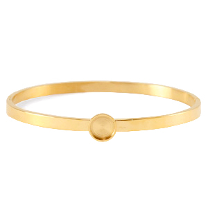 Pulseras Polaris Acero Inox con engaste para cabuch&oacute;n 7mm/Swarovski SS34 Dorado