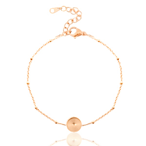 Pulseras Polaris Acero Inox con engaste para cabuch&oacute;n 7mm / Swarovski SS34 bola Oro rosado