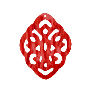 Colgantes de resina rombo barok Rojo chile