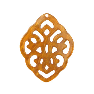 Colgantes de resina rombo barok Marr&oacute;n dorado