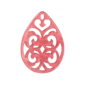 Colgantes de resina gota barok 38x27mm Rosa fruit dove