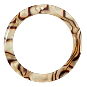 Colgantes de resina redondo 35mm Incienso beige perlado