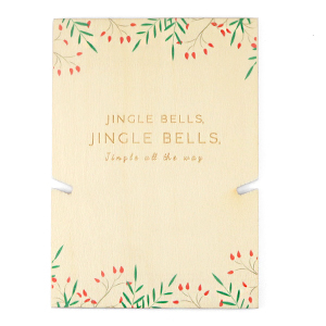 Tarjetas para joyer&iacute;a de madera "jingle bells" Natural (color natural de la madera)