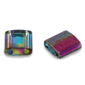 Abalorios Miyuki tila 5x5mm Czech coating magic blue TL-4572