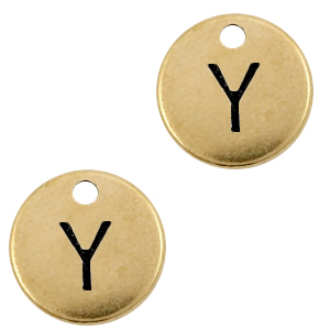 Colgantes met&aacute;licos DQ letra Y Bronce viejo (sin n&iacute;quel)