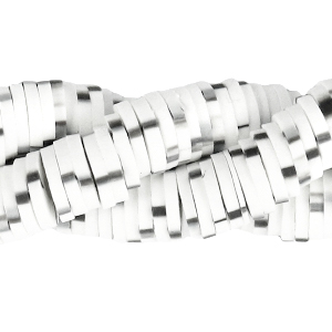 Abalorios Katsuki 4mm Blanco brillante-negro