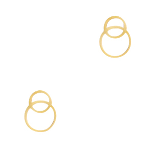 Colgante / entrepieza de acero inox anillos Dorado