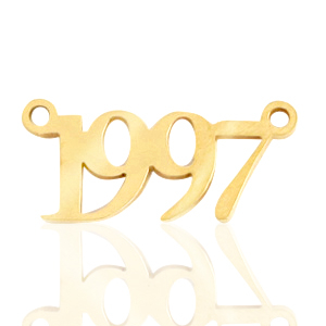 Colgantes/entrepieza de Acero Inox a&ntilde;o 1997 Dorado