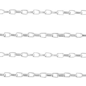 Fornituras Acero Inox cadena jasseron&nbsp;eslab&oacute;n Veneciano Plateado