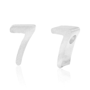 Abalorios Acero Inox n&uacute;mero 7 Plateado