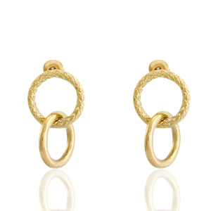 Pendientes Acero Inox c&iacute;rculo Dorado