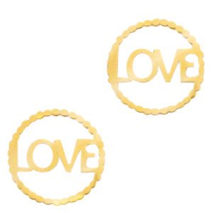 Colgantes/entrepieza Acero Inox "LOVE" Dorado