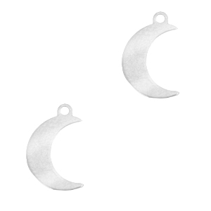 Colgantes Acero Inox luna Plateado