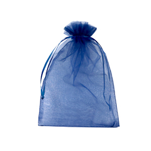 Bolso de organza 9x12cm Azul marino