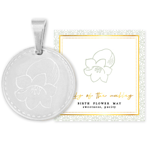 Mix & Match colgantes Acero Inox 15mm Flor de nacimiento Mayo-Lirio del valle Plateado