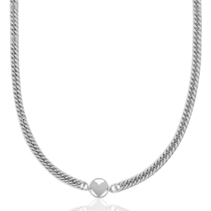 Cadenas Acero Inox eslab&oacute;n coraz&oacute;n Plateado