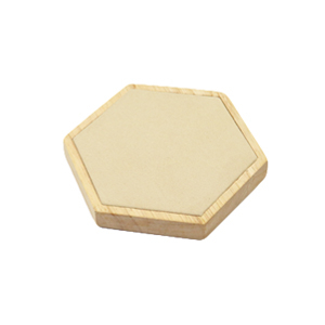 Expositor de Joyer&iacute;a hex&aacute;gono en madera y ante de imitaci&oacute;n para varias joyer&iacute;a Natural-beige