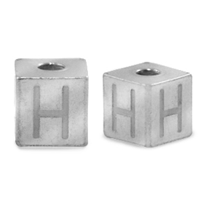 Abalorios Acero Inox letra H Plateado