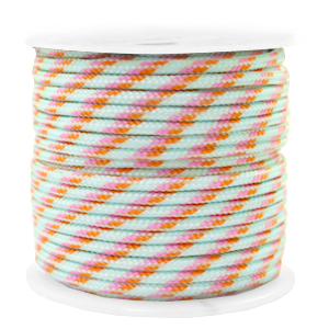 Cord&oacute;n estilo marino 2mm turquesa-rosa
