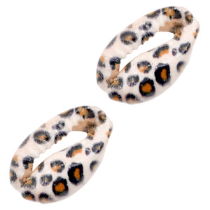 Abalorios conchas kauri especial Leopardo-naranja