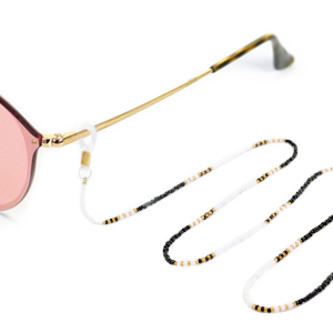 Cadena para gafas de rocallas Dorado-negro-blanco