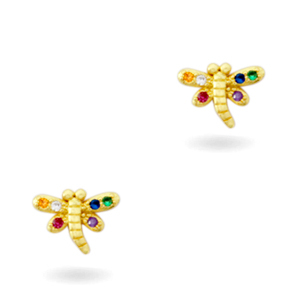 Elementos en lat&oacute;n con zirkonia arco&iacute;ris luci&eacute;rnaga Dorado