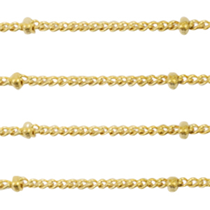 Fornituras Acero Inox cadena jasseron eslab&oacute;n gourmet bola Dorado